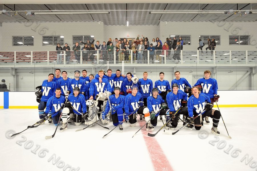 Wheaton College Men\'s Ice Hockey vs Middlesex Community College. - Photo By: KEITH NORDSTROM